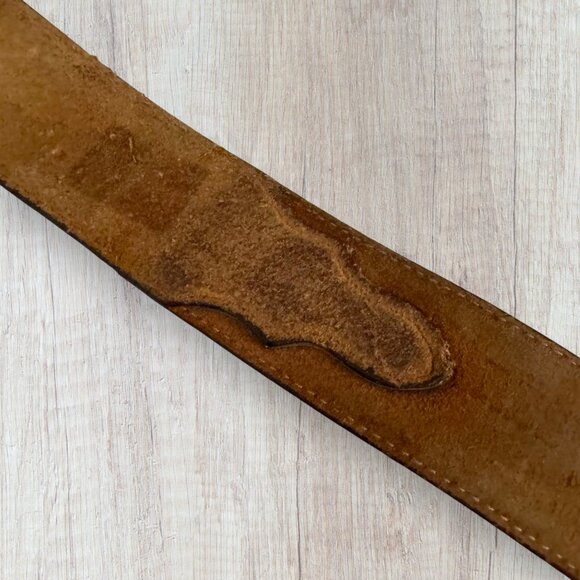 Vintage Resistol RI20130GN Bull Calf Leather Belt Solid Brass Buckle Brown 38 - Picture 7 of 10